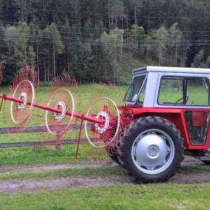 Mf 550 mit Bautz Spinne